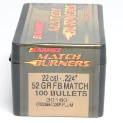 Barnes .224 / 22 52 Grain Match Burner Flat Base Bullet (100 Ct.)