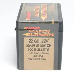 Barnes .224 / 22 85 Grain Boat Tail Bullet Match (100 Ct.)