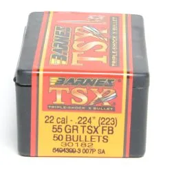 Barnes .224 / 22 55 Grain Triple-Shock X Flat Base Bullet (50 Ct.)