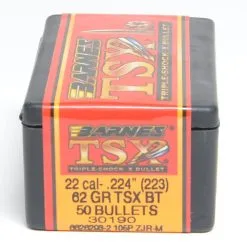 Barnes .224 / 22 62 Grain Triple-Shock X Boat Tail Bullet (50 Ct.)