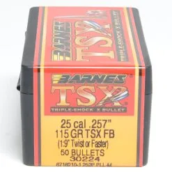 Barnes .257 / 257 115 Grain Triple-Shock X Flat Base Bullet (50 Ct.)
