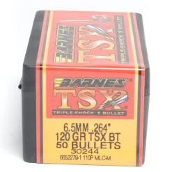 Barnes .264 / 6.5mm 120 Grain Triple-Shock X Boat Tail Bullet (50 Ct.)