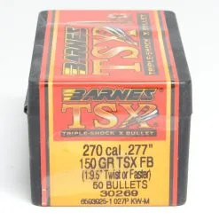 Barnes .277 / 6.8mm 150 Grain Triple-Shock X Flat Base Bullet (50 Ct.)