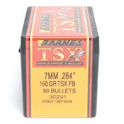 Barnes .284 / 7mm 160 Grain Triple-Shock X Flat Base Bullet (50 Ct.)