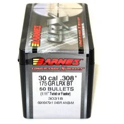 Barnes .308 / 30 175 Grain Long Range X Bullet Boat Tail Bullet (50 Ct.)