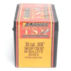 Barnes .308 / 30 180 Grain Triple-Shock X Boat Tail Bullet (50 Ct.)