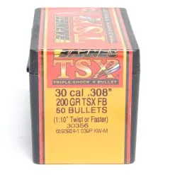 Barnes .308 / 30 200 Grain Triple-Shock X Flat Base Bullet (50 Ct.)