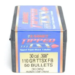 Barnes .308 / 30 110 Grain Tipped Triple-Shock X Flat Base Bullet (50 Ct.)