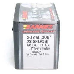 Barnes .308 / 30 200 Grain Long Range X Bullet Boat Tail Bullet (50 Ct.)