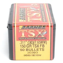 Barnes .311 / 303 150 Grain Triple-Shock X Flat Base Bullet (50 Ct.)