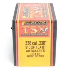 Barnes .338 / 338 210 Grain Triple-Shock X Boat Tail Bullet (50 Ct.)