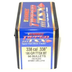 Barnes .338 / 338 185 Grain Tipped Triple-Shock X Boat Tail Bullet (50 Ct.)