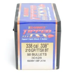 Barnes .338 / 338 210 Grain Tipped Triple-Shock X Boat Tail Bullet (50 Ct.)