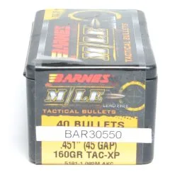 Barnes .451 / 45 160 Grain Tactical X Pistol Bullet (40 Ct.)