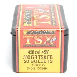 Barnes .458 / 458 Cal 300 Grain Triple-Shock X Flat Base Bullet (20 Ct.)