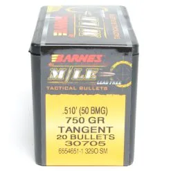 Barnes .510 / 50 BMG 750 Grain Tactical Long Range X Boat Tail Bullet (Magazine Style) (20 Ct.)