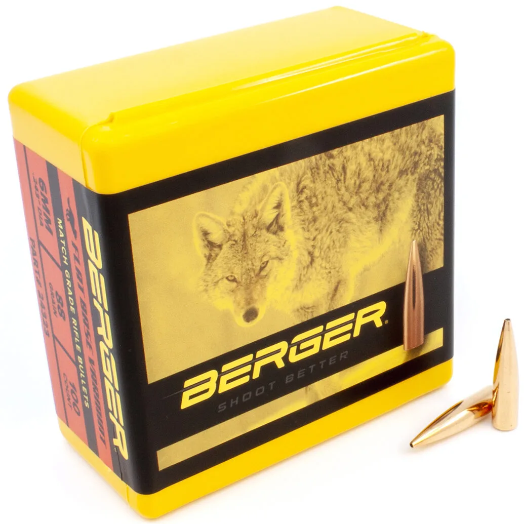 Berger .243 / 6mm 88 Grain High Ballistic Coefficient Varmint Flat Base (100 Ct.)