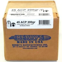 Berrys .452 / 45 200 Grain Hollow Base Flat Point (500 Ct.)
