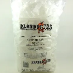 Claybuster 12 Ga Remington White 8 Shotshell Wad (500)