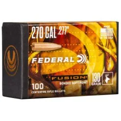 Federal .277 / 270 130 Grain Fusion Bonded Soft Point Bullet (100 Ct.)