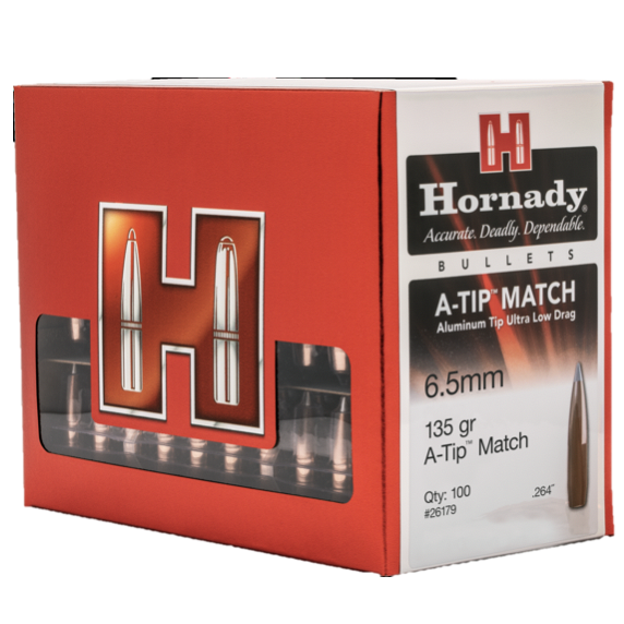 Hornady .264 / 6.5mm 135 Grain A-Tip Match (Aluminum Tip) (100 Ct.)