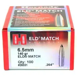 Hornady .264 / 6.5mm 140 Grain ELD-M (Extremely Low Drag Match) (100 Ct.)