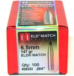 Hornady .264 / 6.5mm 147 Grain ELD-M (Extremely Low Drag Match) (100 Ct.)