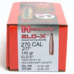 Hornady .277 / 6.8mm 145 Grain ELD-X (Extremely Low Drag Hunting) (100 Ct.)