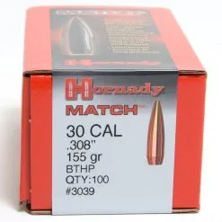 Hornady .308 / 30 155 Grain Hollow Point Boat Tail Match (100 Ct.)
