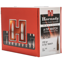 Hornady .308 / 30 230 Grain A-Tip Match (Aluminum Tip) (100 Ct.)