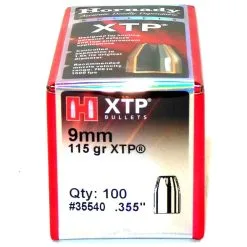 Hornady 9mm 115 Grain Hollow Point XTP Bullets (100 Ct. Box)