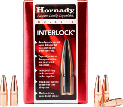 Hornady 45 Caliber 245 Grain .452 Diameter Interlock Soft Point Bullet (450 Bushmaster)