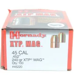 Hornady .452 / 45 240 Grain XTP MAG (eXtreme Terminal Performance) (100 Ct.)