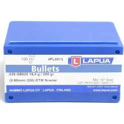 Lapua .338 / 338 300 Grain Hollow Point Boat Tail Scenar (100 Ct.)