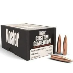 Nosler .284 / 7mm 168 Grain Hollow Point Boat Tail Custom Competition (100 Ct.)