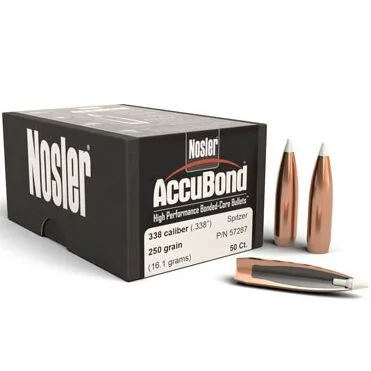 Nosler .338 / 33 250 Grain Spitzer Point Accubond (50 Ct.)