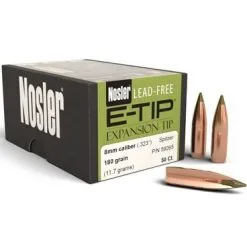 Nosler .323 / 8mm 180 Grain E-Tip (Lead Free) (50 Ct.)