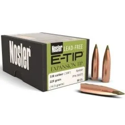 Nosler .338 / 338 225 Grain E-Tip (Lead Free) (50 Ct.)