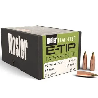 Nosler .224 / 22 55 Grain E-Tip (Lead Free) (50 Ct.)
