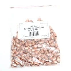 Prvi .3545 / 9mm 115 Grain Jacketed Hollow Point (100 Ct.)