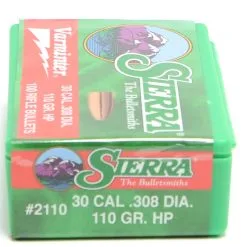 Sierra .308 / 30 110 Grain Hollow Point Varminter (100 Ct.)