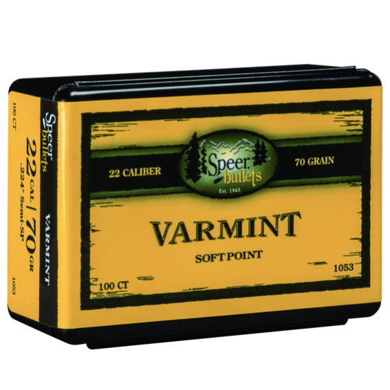 Speer .224 / 22 70 Grain Semi Grain Spitzer Soft Point (100 Ct.)