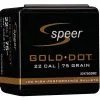 Speer .224 / 22 75 Gr Gold Dot Soft Point (100 Ct.)