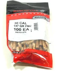 Winchester .308 / 30 147 Grain Full Metal Jacket-Boat Tail (100 Ct.)